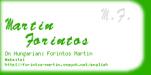 martin forintos business card